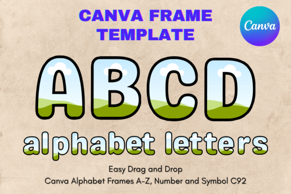 Canva Letters Frame Alphabet Template_92: Your Sublimation Design Solution