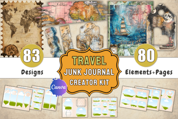 Craft Your Adventure: Travel Junk Journal Kit & Canva