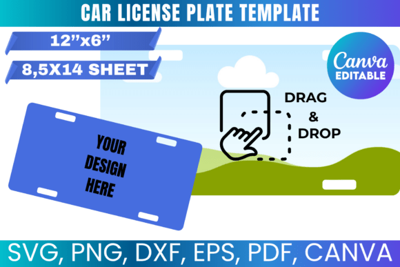 Custom Car License Plate Sublimation Template for Crafters