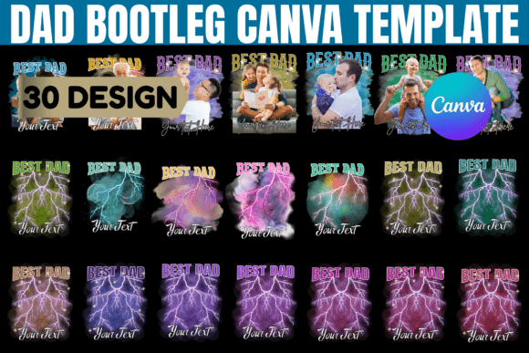 Dad Bootleg Canva Template: Create Personalized Tees