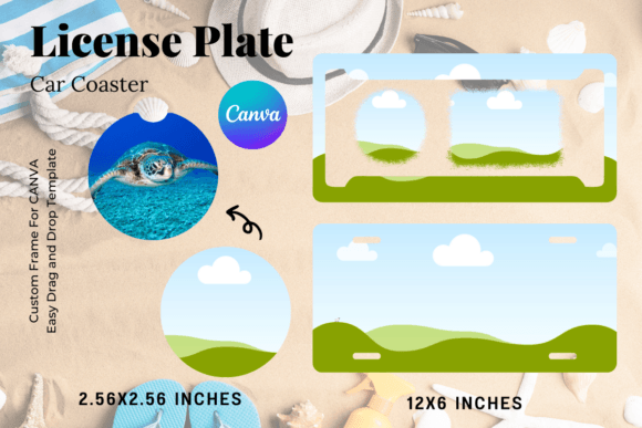 License Plate Car Coaster Canva Frame: Your Go-To Digital Template