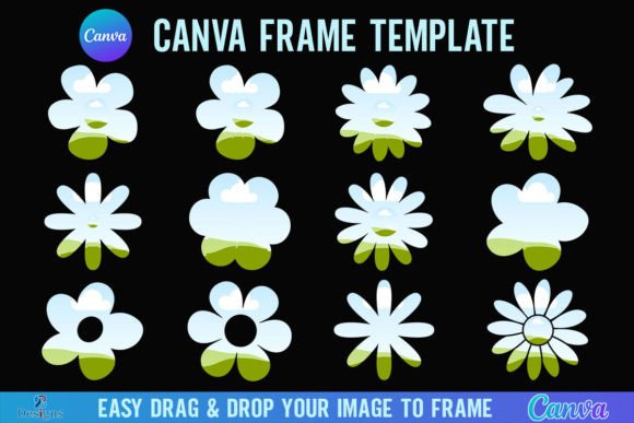 Retro Charm Meets Modern Design: The Daisy Flower Canva Frame Template