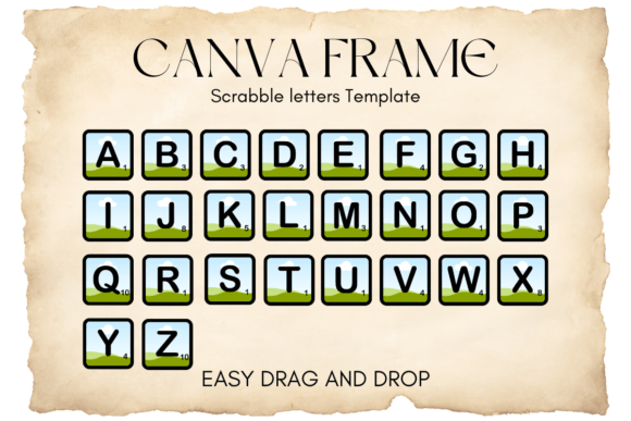 Scrabble Letters Canva Frame Alphabet: Your Editable Design Asset