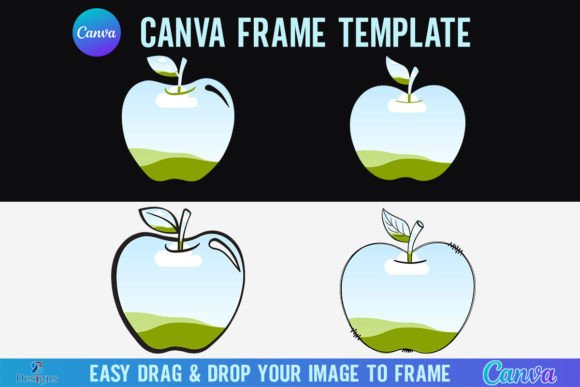 Teacher Apple Canva Frame Template for Educators