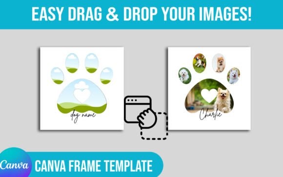 Transform Your Memories: The Dog Paw Custom Canva Frame Template