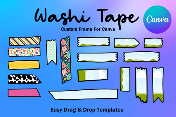 Washi Tape Canva Frame Template Editable: Creative Branding